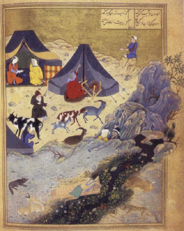 unknow artist The Death of Majnun on Layla's Grave,from the khamsa by Nazami oil painting picture